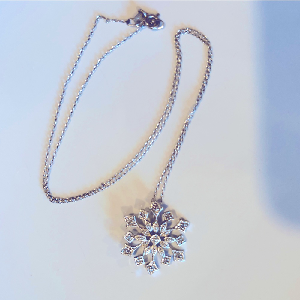 Sparkling Snowflake necklace for holidays, season, Christmas
